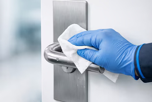 High-touch surface disinfection in a Winnipeg office using Health Canada approved products